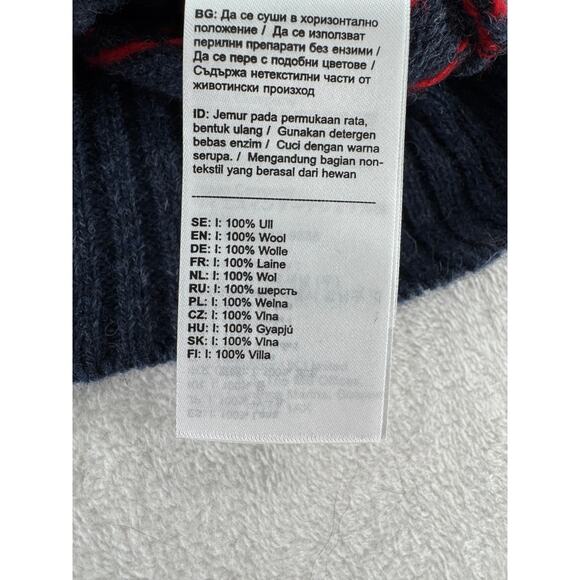 Fjallraven Women's Ovik 100% Wool Fair Isle Sweater Blue Brown Cabincore XL - Picture 12 of 13